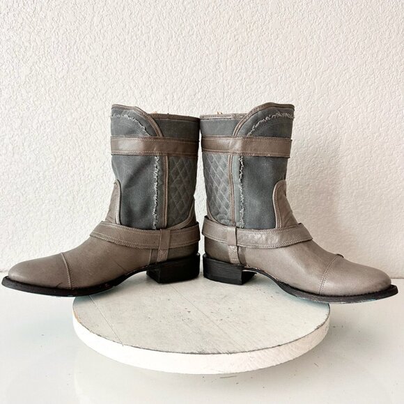 NEW Lane DUSTOFF Womens Cowboy Boots 7 Gray Western Cowgirl Short Ankle Boot - Picture 7 of 12